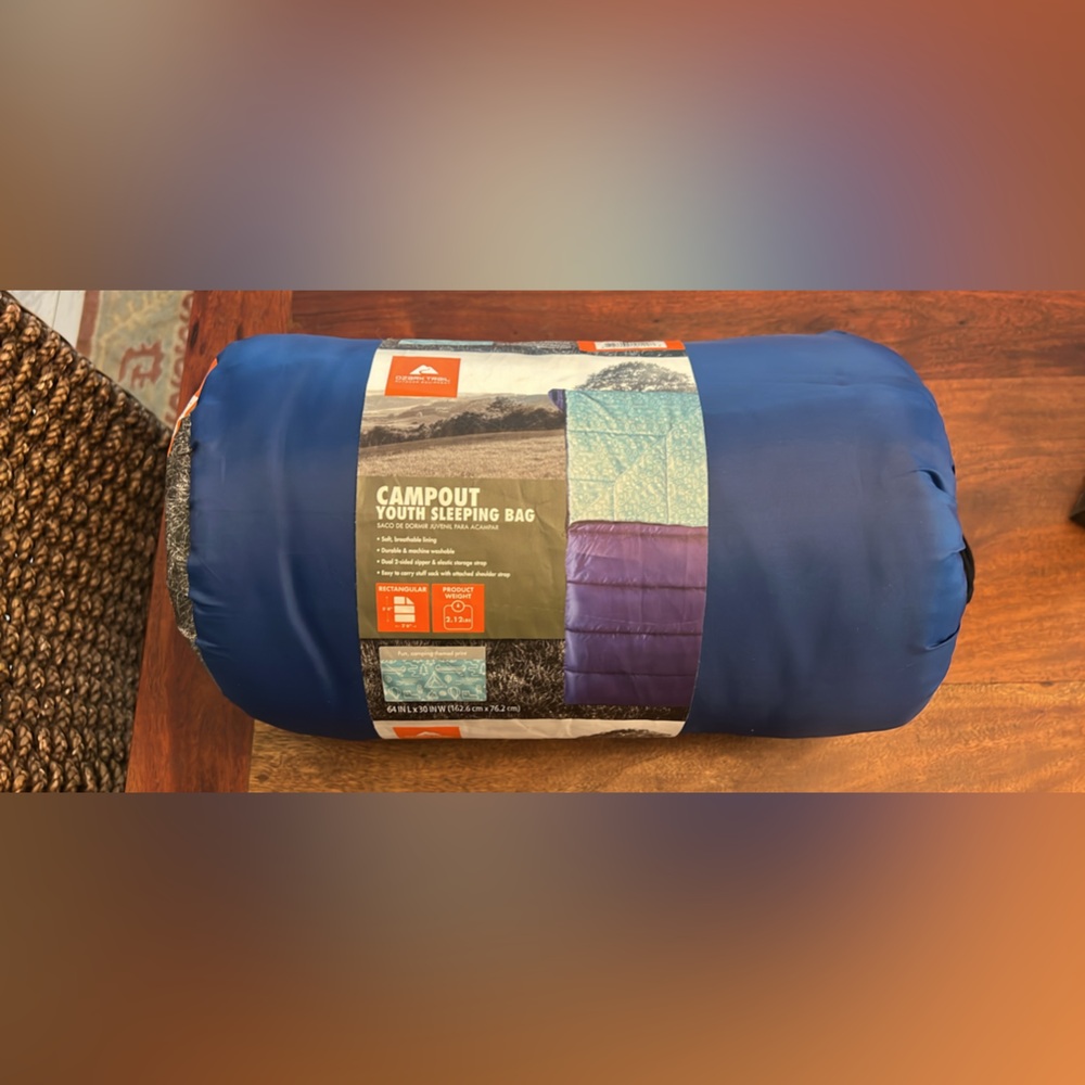 Ozark Trail Youth Sleeping Bag in Blue and Purple